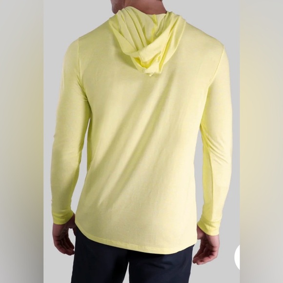 2UNDR Luxury Long Sleeve Hooded Tee Tshirt With Hood Pullover Yellow Mens Large - Picture 10 of 10